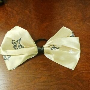 NFL Saints Girls Hairbow Tie - Gold